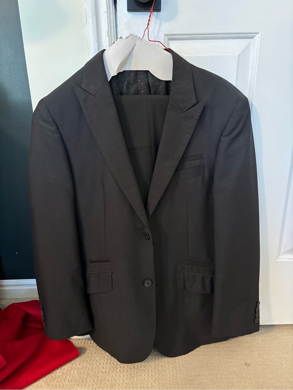 English Laundry Charcoal Gray Two-Button Men's suit